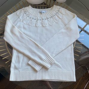 Milly Sweater w/ Jewel Neckline